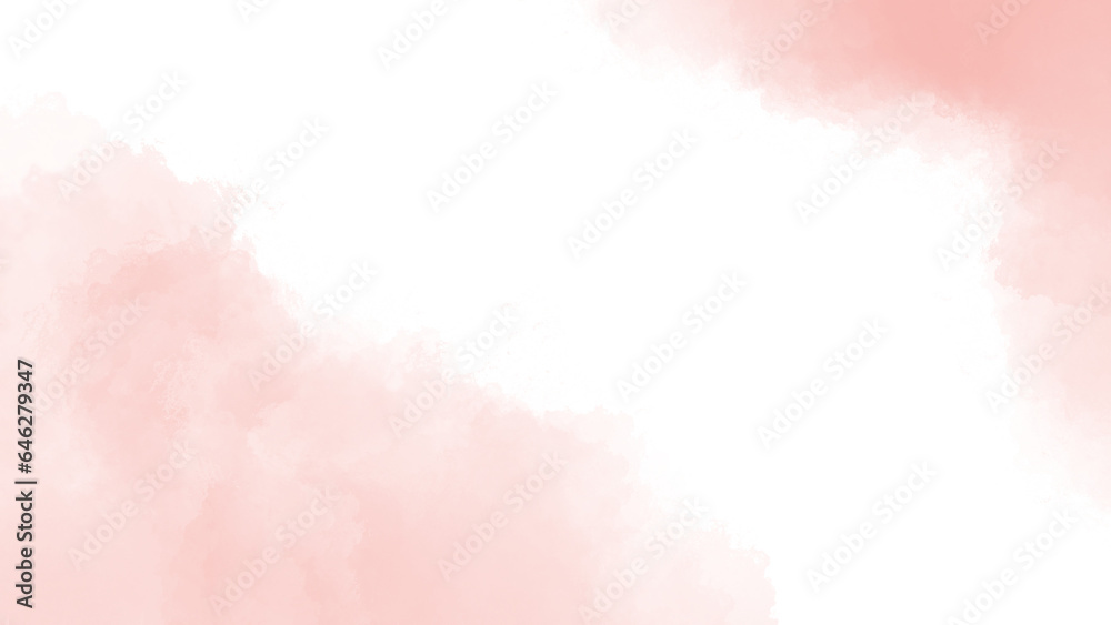 Pink watercolor background abstract texture with color splash design. Soft pastel pink water colour background painted on white paper texture.
