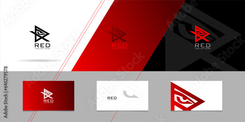 R Letter Red R red logo concept of the letter to the company's logo, service graphics, Technology Automotive Fashion Logo Vector Icon 