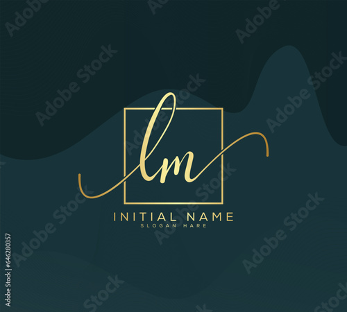 LM L M initial letter handwriting and signature logo