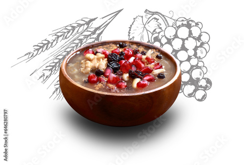 Noah's Pudding is a Turkish dessert that is made of a mixture consisting of grains.