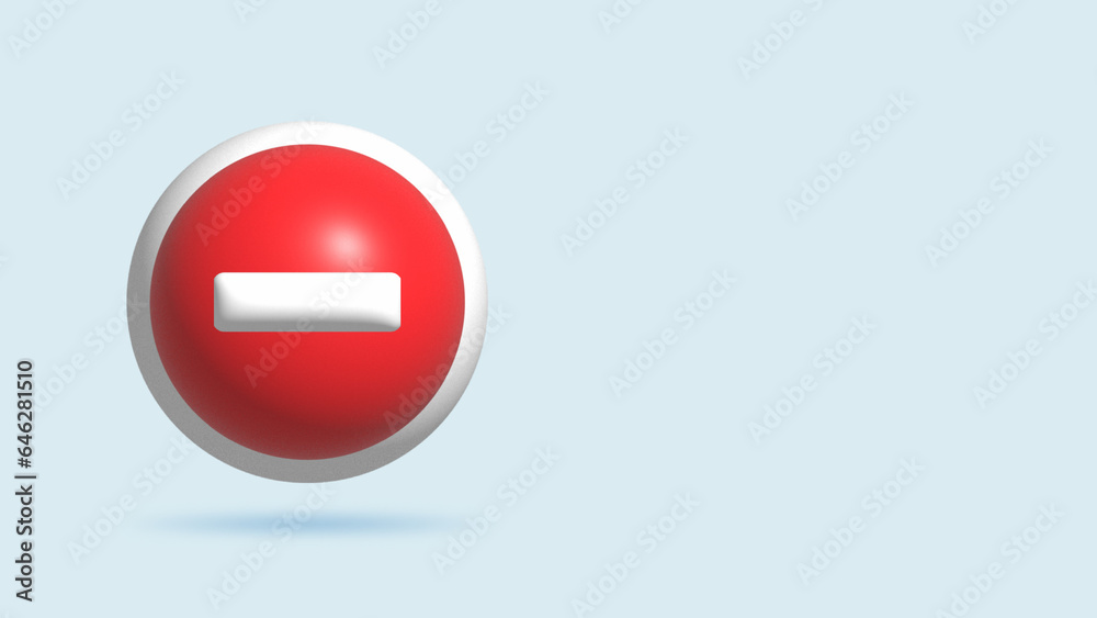 Stop 3D realistic illustration great design for any purposes. Icon no entry. Sign forbidden. Stop 3D realistic illustration great design for any purposes. Icon no entry. Sign forbidden.