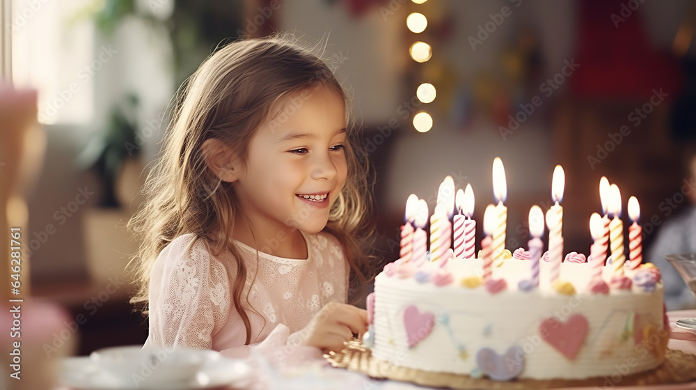 child with birthday cake