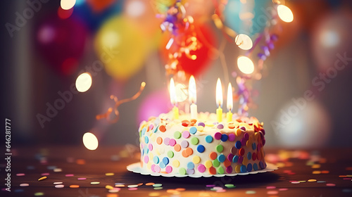 birthday cake with candles