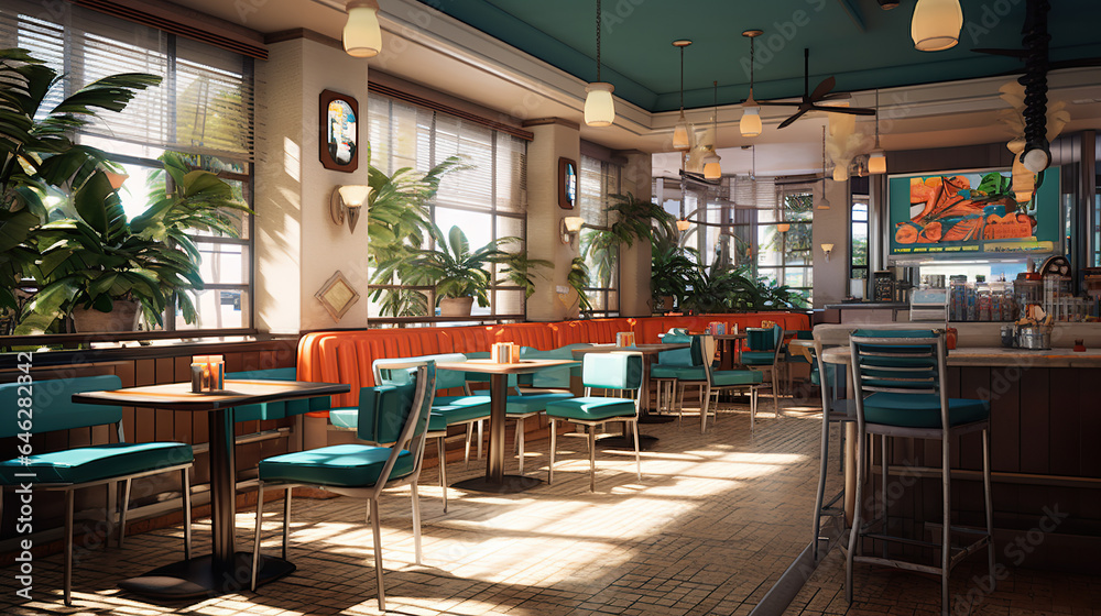 Fototapeta premium Inside restaurants and cafes