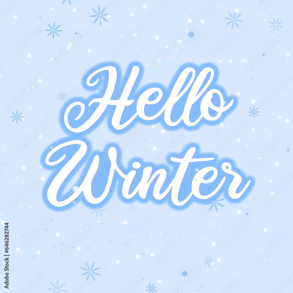 Winter merry christmas lettering