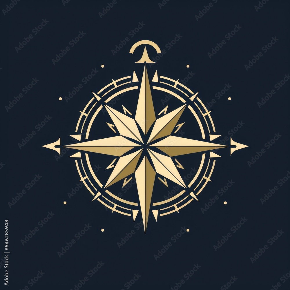 Compass rose mascot for a company logo. Generative AI Compass rose mascot for a company logo. Generative AI