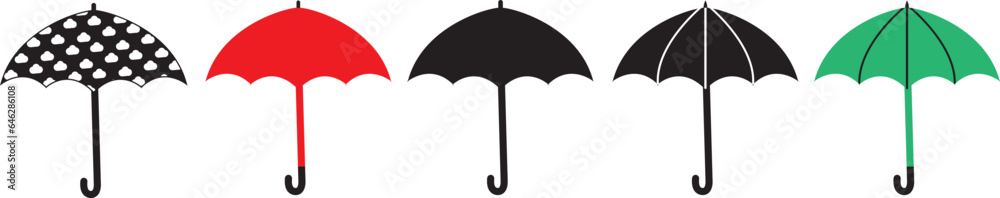 Umbrella icon set. Vector illustration Umbrella icon set. Vector illustration