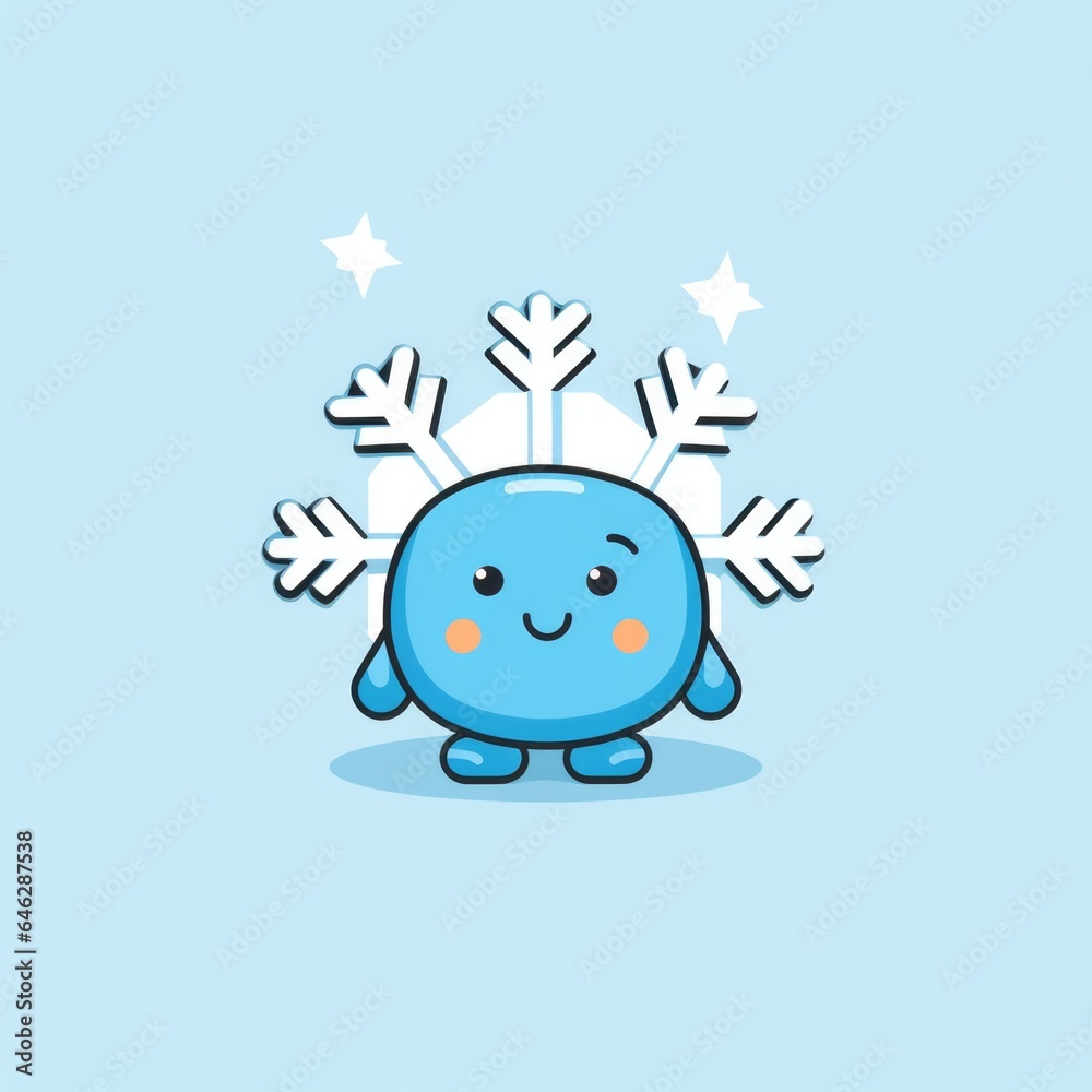 Obraz premium Snowflake mascot for a company logo. Generative AI