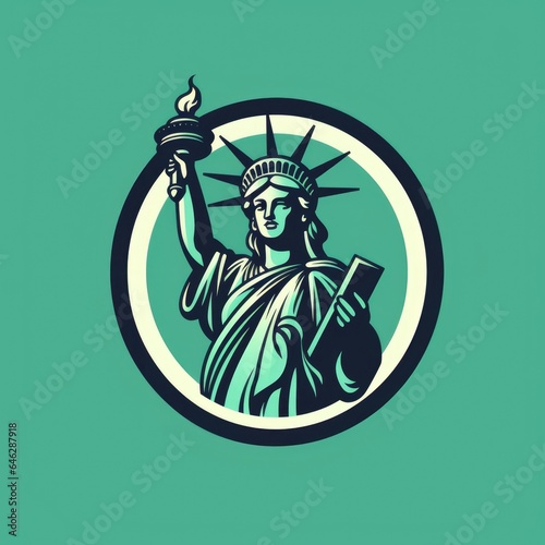 Statue of Liberty mascot for a company logo. Generative AI