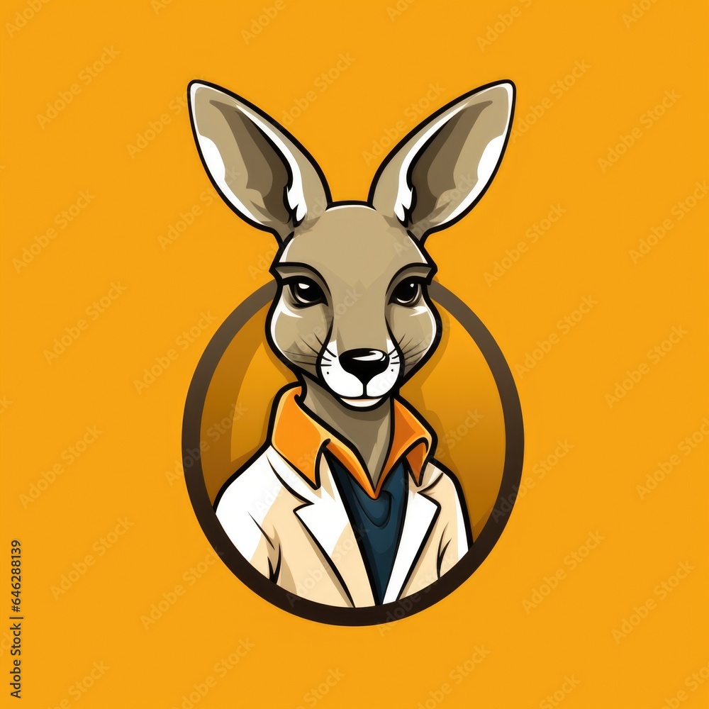 Kangaroo mascot for a company logo. Generative AI
