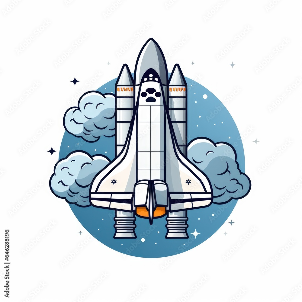Fototapeta premium Space shuttle mascot for a company logo. Generative AI