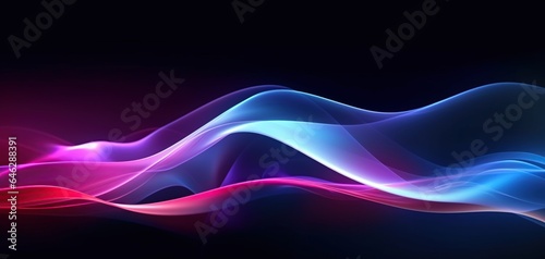 Curvy and blurred purple and blue lines, Abstract knife-like lines on dark backgrounds