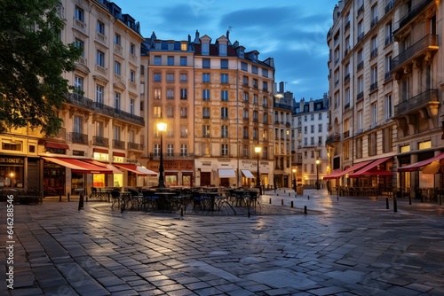 Iconic square in Lyon. Generative AI
