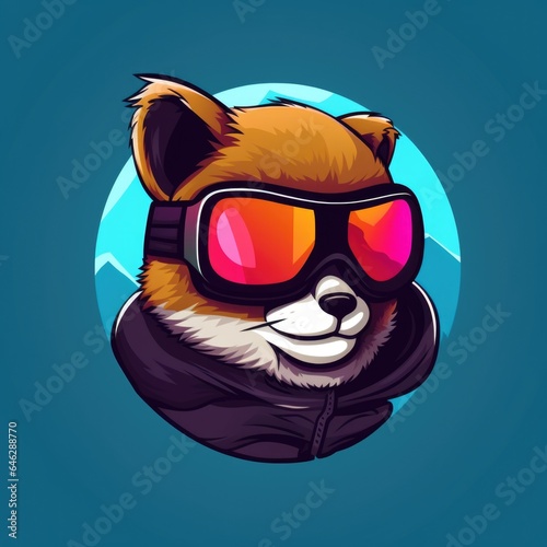 Ski goggles mascot for a company logo. Generative AI