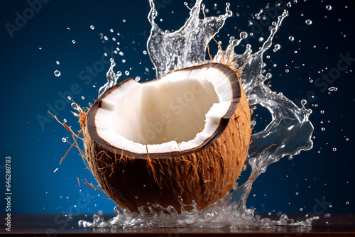 Сoconut in a splash of water