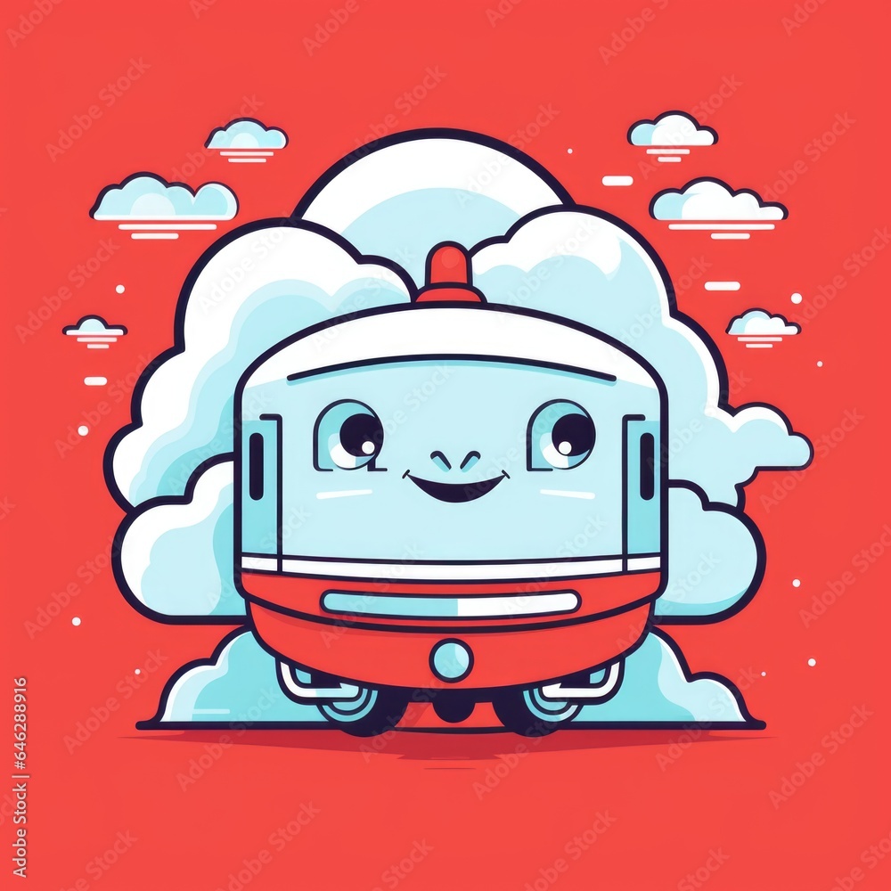Train mascot for a company logo. Generative AI Train mascot for a company logo. Generative AI