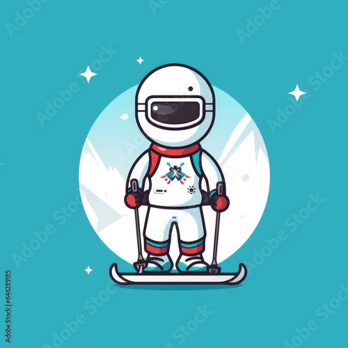 Ski poles mascot for a company logo. Generative AI