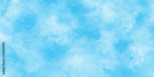White and blue mixed watercolor painted leaks and scratched effects blue background, Creative and painted cloudy sky blue watercolor background, blue background with space and for any,