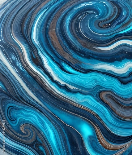 Background of abstract ocean with natural texture, marble swirls and agate ripples 