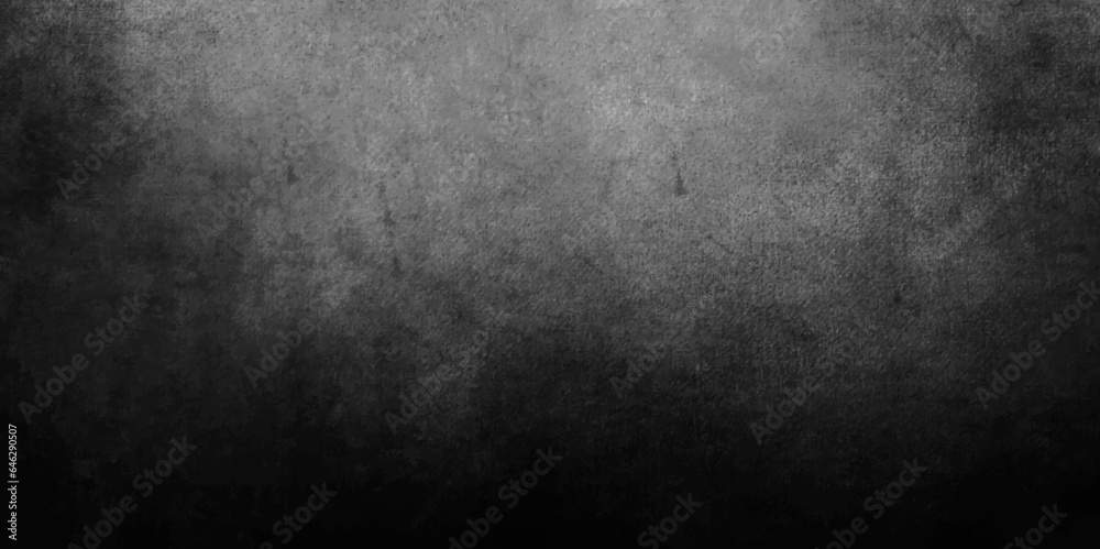 Black stone concrete grunge texture and backdrop background anthracite panorama. grunge and scratched old wall texture cement dirty gray with black background,	