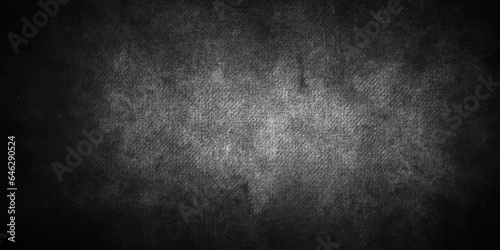 Black stone concrete grunge texture and backdrop background anthracite panorama. grunge and scratched old wall texture cement dirty gray with black background,	
