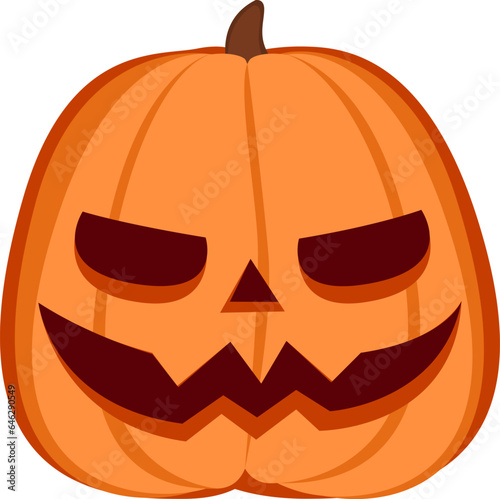 Mischievous Cartoon Villain  Halloween Pumpkin : Jack O' Lantern Isolated - This mischievous Jack O' Lantern embodies of a cartoon villain, complete with a scheming expression concealed smile.