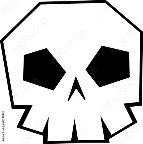 Sinister White Skull : Halloween Vector Illustration Isolated - A menacing white skull with a human-like face, perfect for villainous and sinister character designs. Comic villain concepts.