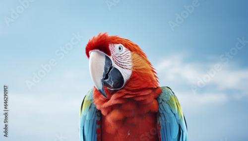 Macaw beautiful red tropical exotic wild parrot beak wildlife feathers birds nature animals