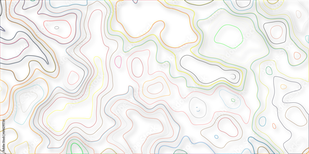 Topographic map lines. Background of the topographic map. Topographic map lines, background. Modern design with colorful line White background with topographic wavy pattern design.paper Topographic map lines. Background of the topographic map. Topographic map lines, background. Modern design with colorful line White background with topographic wavy pattern design.paper