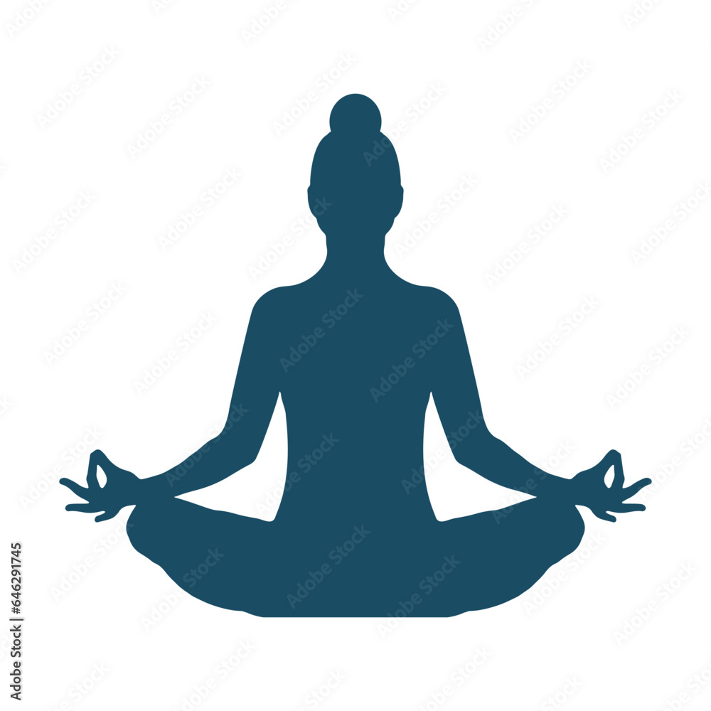 Yoga Lotus position, meditation, peace, om svg cut file. Isolated vector illustration.
