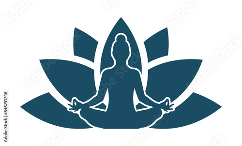 Yoga Lotus position, meditation, peace, om svg cut file. Isolated vector illustration.