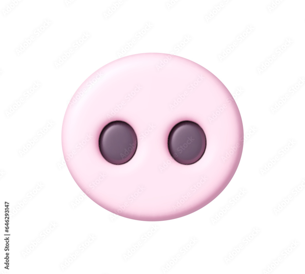 Fototapeta premium Pig nose icon 3d, great design for any purposes. Design element. Vector icon. Cute funny character. Vector design