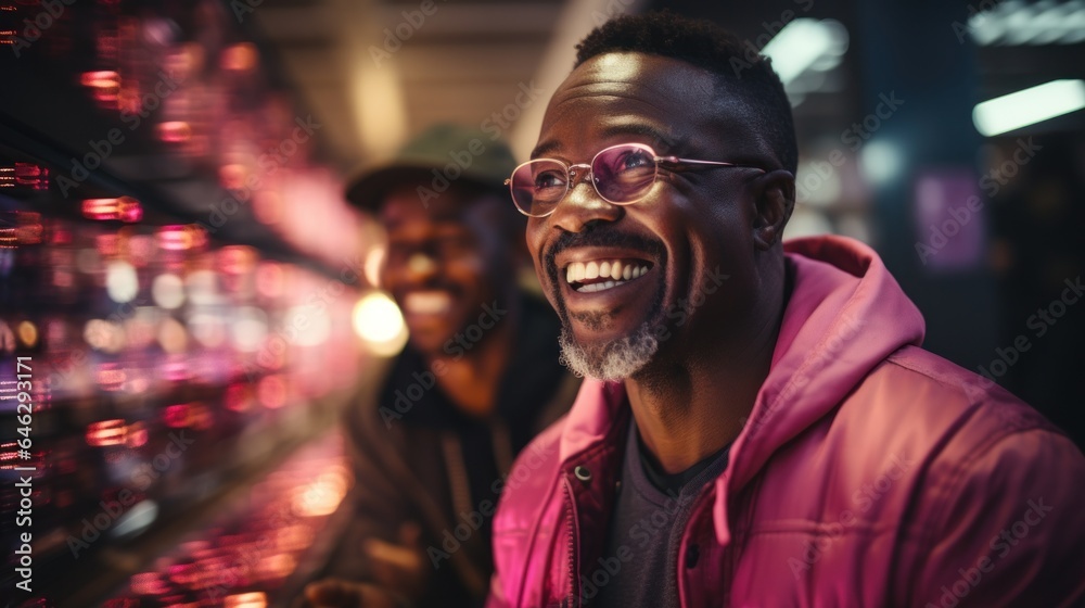 An African American man skillfully handling server technology. Generative AI An African American man skillfully handling server technology. Generative AI