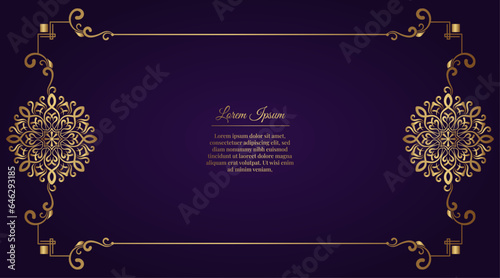 Purple background with golden mandala ornament