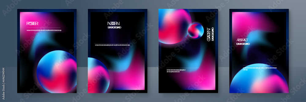 Fototapeta premium Abstract gradient vector colorful fluid effect poster template
