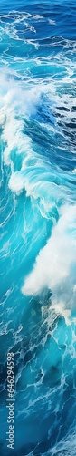 background photo of ocean sea water, white wave splashing in the deep sea. aerial top view of sea waves. 