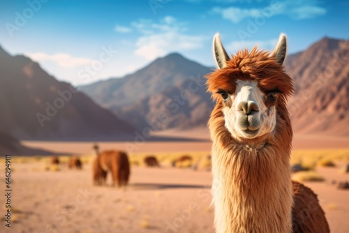 alpaca in the desert