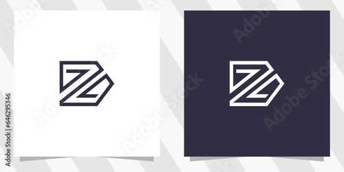 letter dz zd logo design