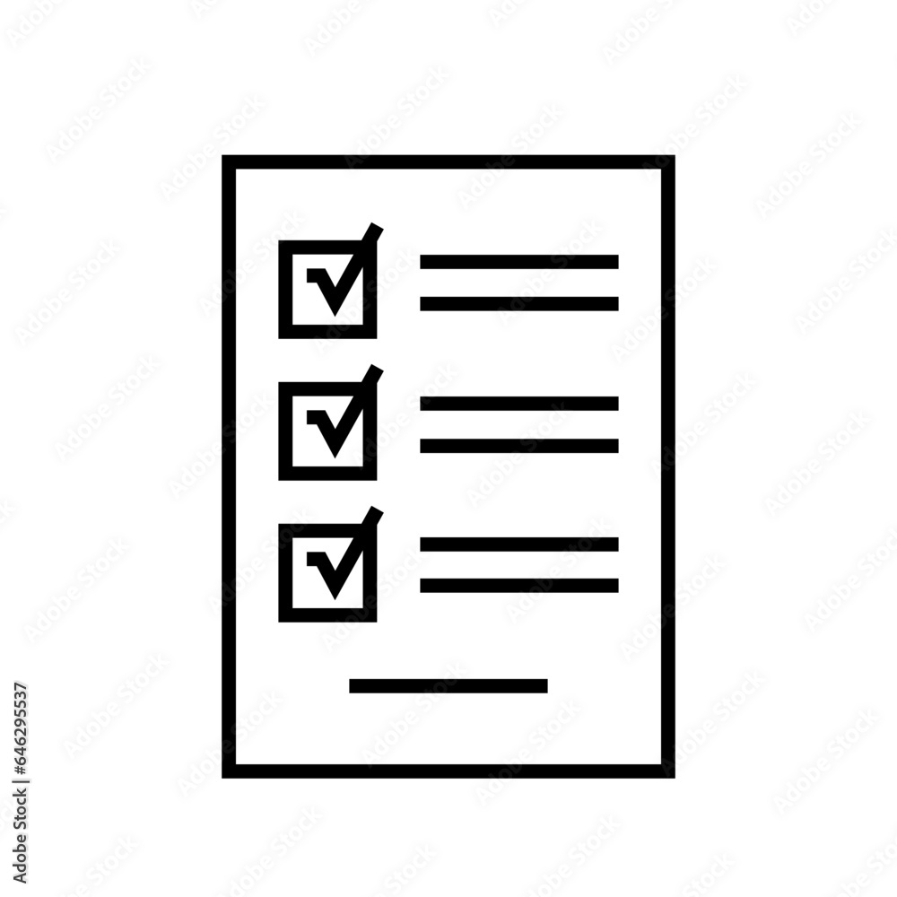Checklist human resources icon with black outline style. checklist, check, document, business, form, test, mark. Vector Illustration Checklist human resources icon with black outline style. checklist, check, document, business, form, test, mark. Vector Illustration