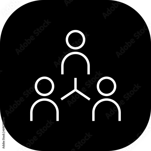 Structure human resources icon with black filled line outline style. structure, business, outline, line, symbol, thin, network. Vector Illustration