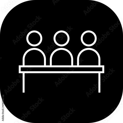 Conference human resources icon with black filled line outline style. business, conference, set, meeting, team, people, communication. Vector Illustration