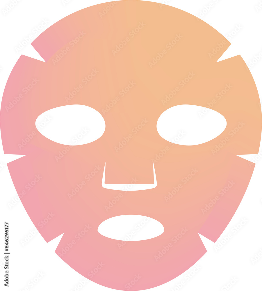Facial sheet mask linear icon with color gradient Facial sheet mask linear icon with color gradient