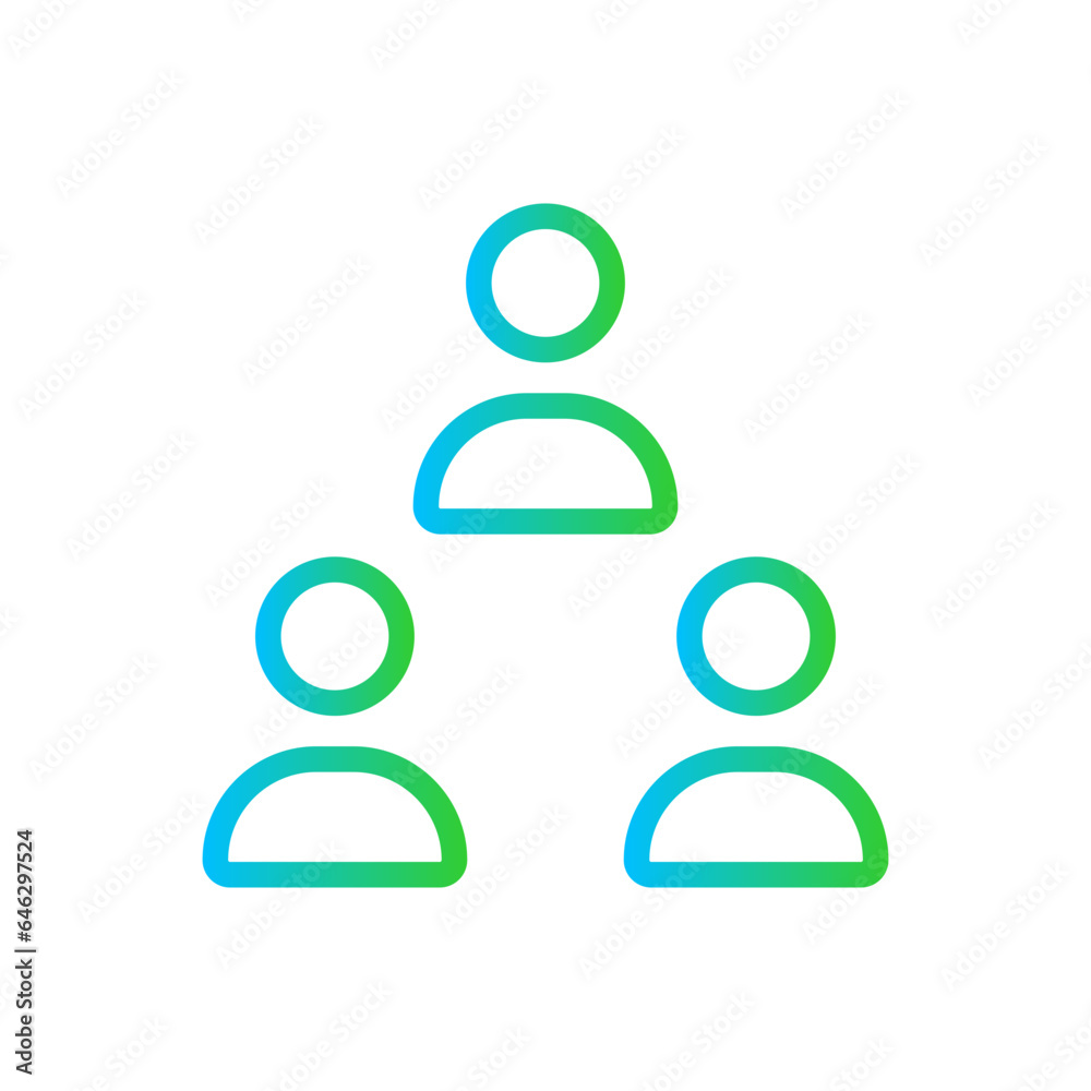 Team human resources icon with blue and green gradient outline style. team, teamwork, business, human, group, people, person. Vector Illustration Team human resources icon with blue and green gradient outline style. team, teamwork, business, human, group, people, person. Vector Illustration