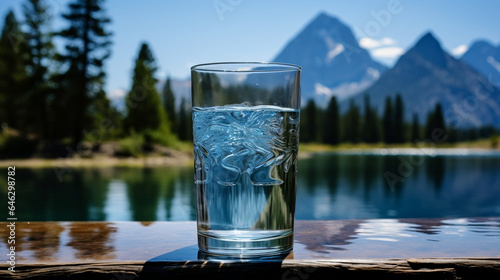 A glass of clean source water that is good for human health