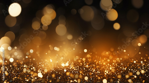 Background of abstract glitter lights. gold and black © Ashley