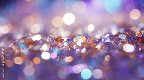Glitter silver purple blue and gold lights © Natia