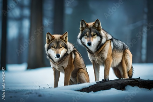 Siberian husky on the snow