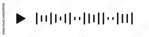 Audio mesage vector illustration. Voice chat element. Sound waves messanger app button. photo