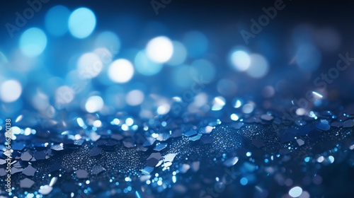 Background of abstract glitter lights. silver blue
