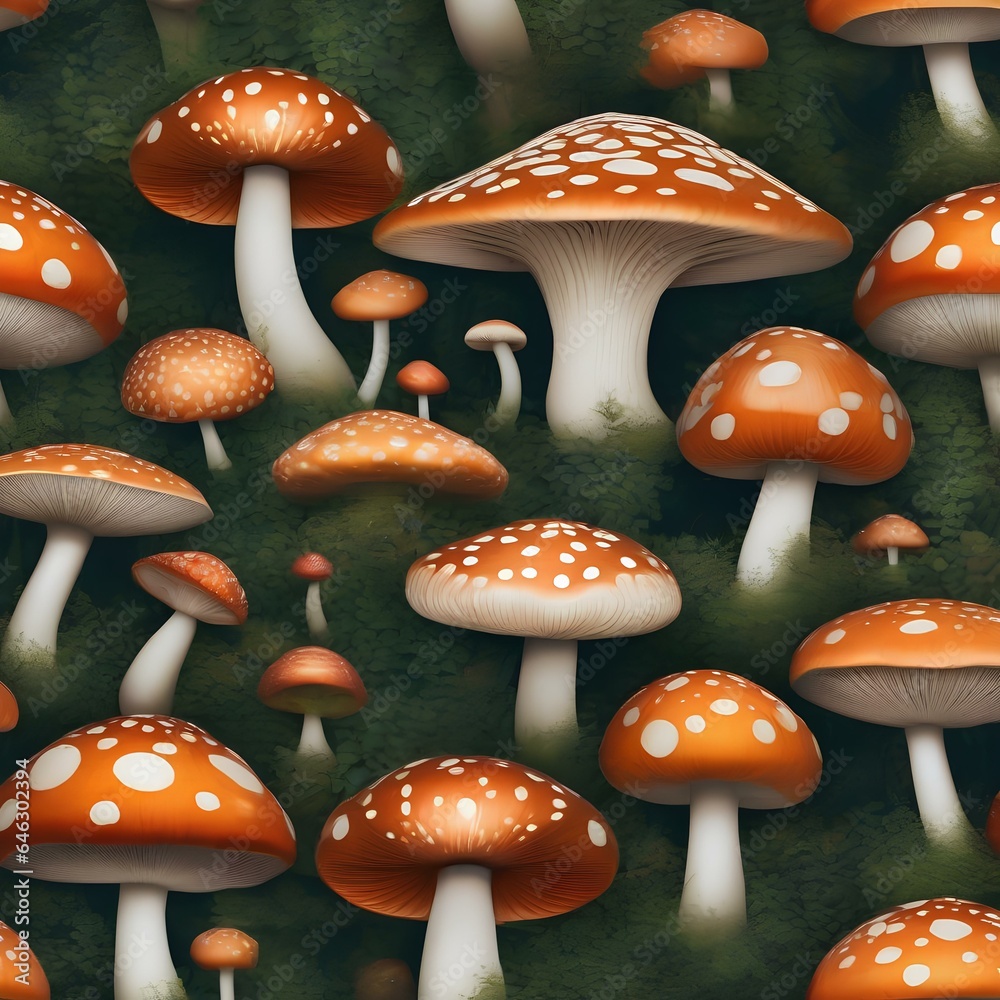 A garden of oversized, surreal mushrooms with patterns that seem to shift and change before your eyes3 A garden of oversized, surreal mushrooms with patterns that seem to shift and change before your eyes3
